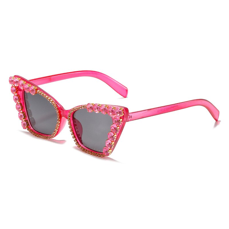 Prodotti Oversize Cat Eye Rhinstone Occhiali da sole Donna 2021 Luxury Brand Design Sexy Shining Diamond Occhiali da sole Ladies Retro Prom Shades