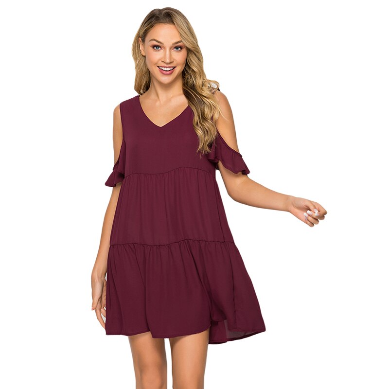 Prodotti Abito estivo da donna con scollo a V senza maniche a canotta Beach Mini abito casual Donna Vestito estivo in chiffon vestidos de fiesta de noche