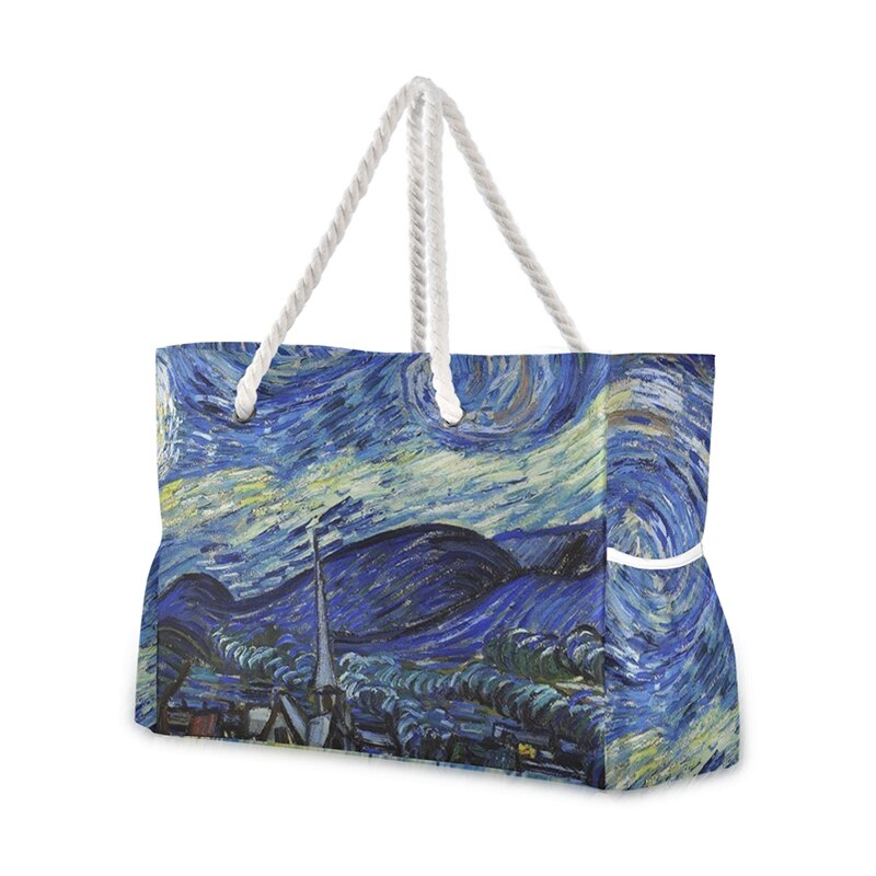 Prodotti Borsa a tracolla da donna di lusso di nuovo design di marca Van Gogh Art Almond Blossom Tree Borse da donna da spiaggia di grandi dimensioni Sac a Main Femme