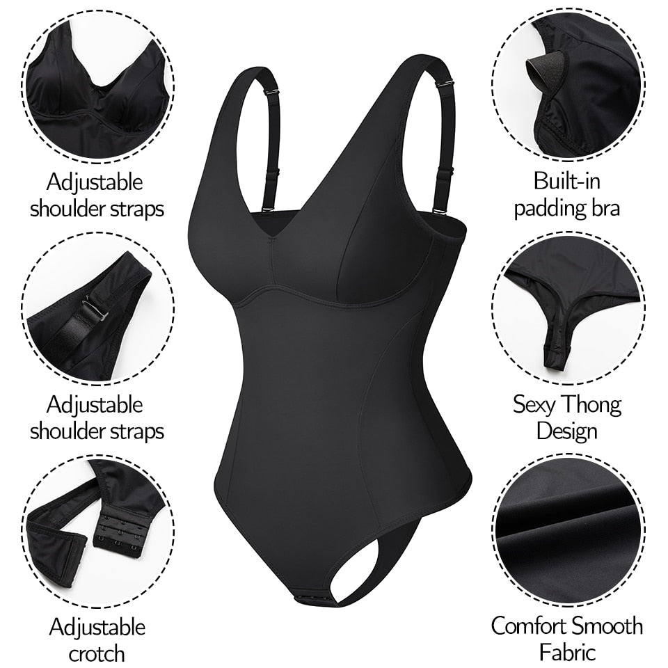 Prodotti Shapewear Body perizoma Shaper per donna Allenatore per la vita Body Shaper Scollo a V profondo Intimo snellente Reggiseno incorporato Canotte Top