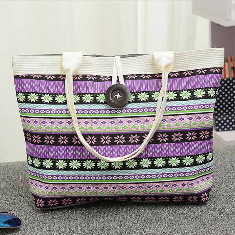 Prodotti Borsa shopping gratuita Borsa da spiaggia tote a tracolla estiva a righe grandi da donna di alta qualità a strisce colorate