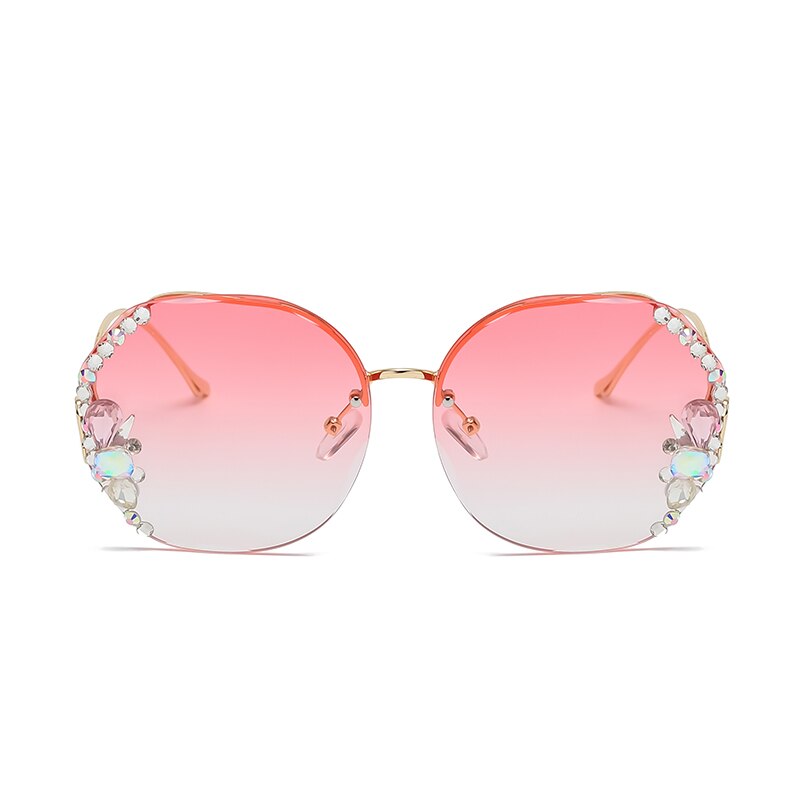 Occhiali da sole con diamanti di alta qualità Donna UV400 Occhiali da sole con lenti sfumate con strass Designer Occhiali da sole vintage Oculos Gafas con scatola