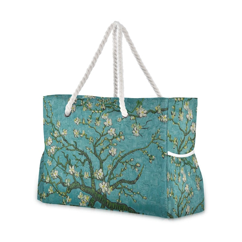 Prodotti Borsa a tracolla da donna di lusso di nuovo design di marca Van Gogh Art Almond Blossom Tree Borse da donna da spiaggia di grandi dimensioni Sac a Main Femme