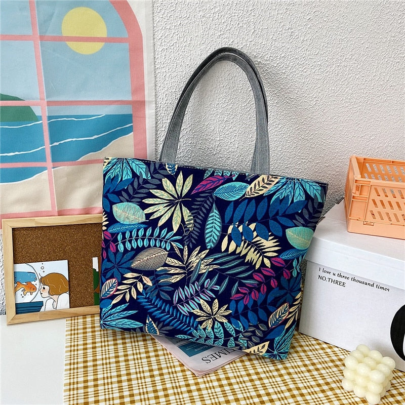 Prodotti Moda pieghevole da donna borsa a mano di grandi dimensioni borsa da donna casual fiore stampa tela Graffiti borsa a tracolla spiaggia Bolsa Feminina