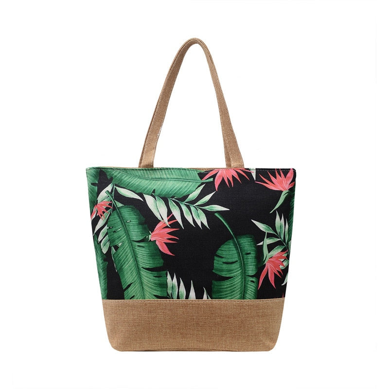 Moda pieghevole da donna borsa a mano di grandi dimensioni borsa da donna casual fiore stampa tela Graffiti borsa a tracolla spiaggia Bolsa Feminina