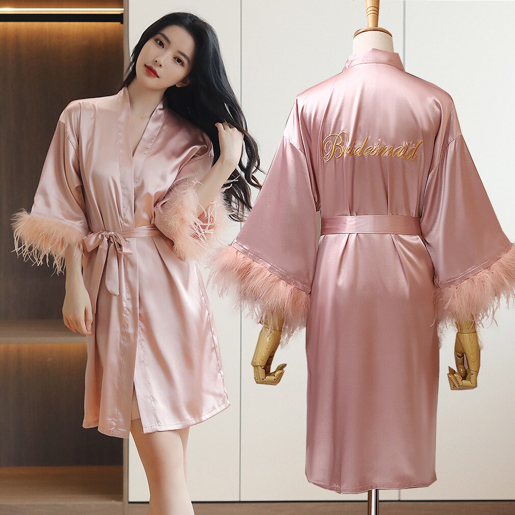 Prodotti Nuovo stile Kimono Robe Women Nightwear Satin Bride Damigella d'onore Abito da sposa Accappatoio Intimo Lingerie Summer Sleepwear