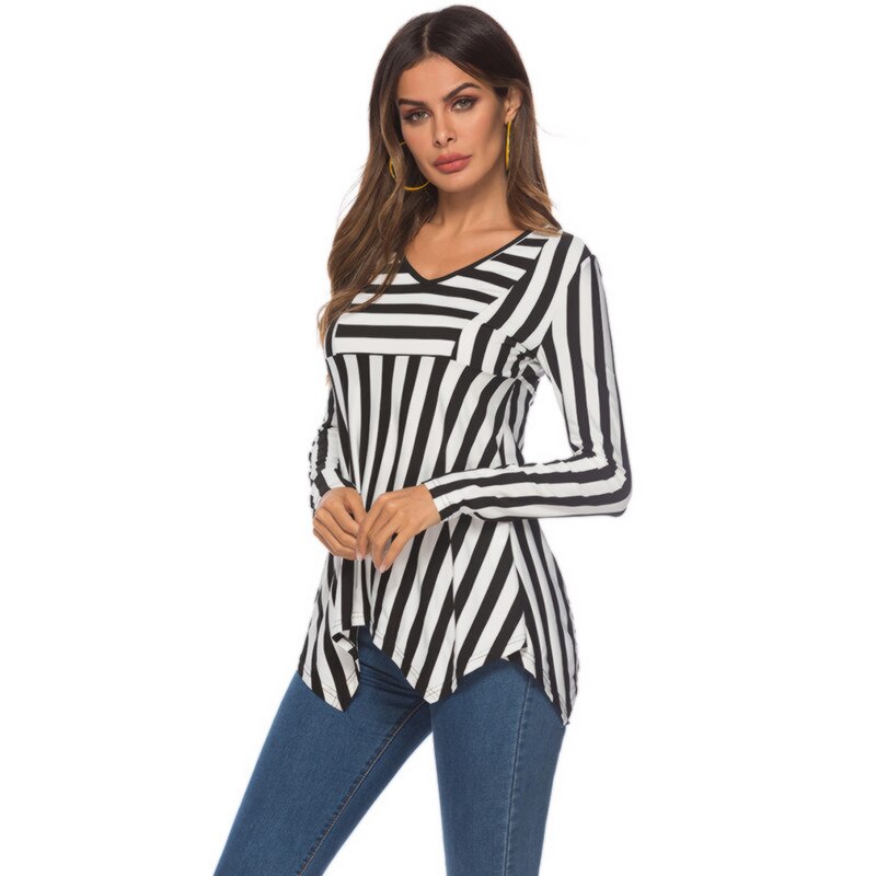 Prodotti T-shirt da donna Sexy Offshoulder pianura cuciture a righe maglietta a maniche corte Top Felpa Top blusas femminile