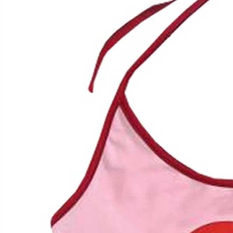 Prodotti 2019 Estate New Pink Love Heart Stampa Slim Tight Spaghetti Strap Halter Backless Camis Crop Top Fashion Ladies Short Camis Tee