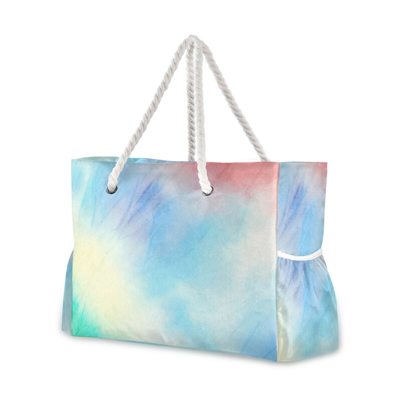 New Beach Tote Bag Women Nylon Shopping Bag Pink Galaxy Borsa a tracolla in tessuto con stampa unicorno Eco Handbag Tote Shopper riutilizzabile