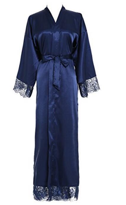 Prodotti Estate Rappezzatura Del Merletto Rappezzatura Del Kimono Robe Sexy Degli Indumenti Da Notte Della Biancheria Chemise Delle Donne di Seta Lunga Camicia Da Notte Da Sposa Abiti da damigella d'onore