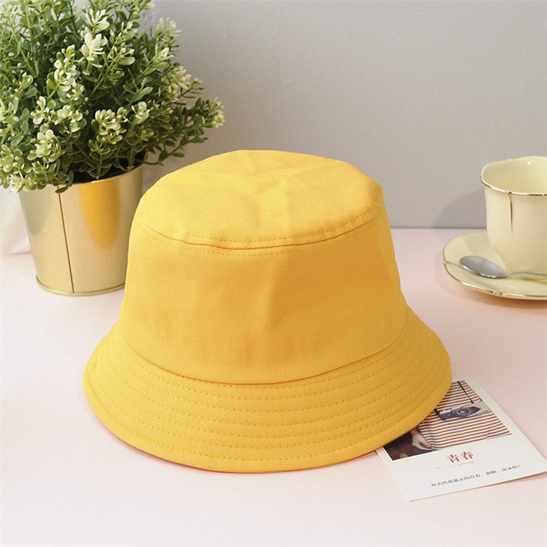 Prodotti New Unisex Cotton Bucket Hats Donna Summer Sunscreen Panama Hat Men Pure Color Sunbonnet Fedora Outdoor Fisherman Hat Beach Cap