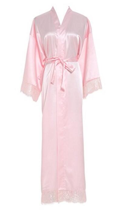 Prodotti Estate Rappezzatura Del Merletto Rappezzatura Del Kimono Robe Sexy Degli Indumenti Da Notte Della Biancheria Chemise Delle Donne di Seta Lunga Camicia Da Notte Da Sposa Abiti da damigella d'onore