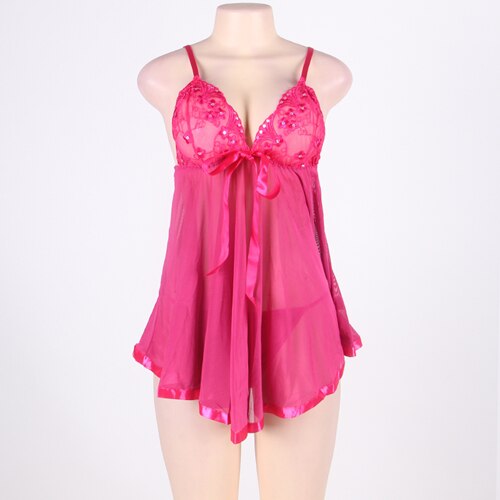 Comeonlover Lenceria Lingerie erotica per 8XL Camicia da notte Donna Abito esotico Camicia da notte in pizzo Babydoll di grandi dimensioni Indumenti da notte sexy EI2073P