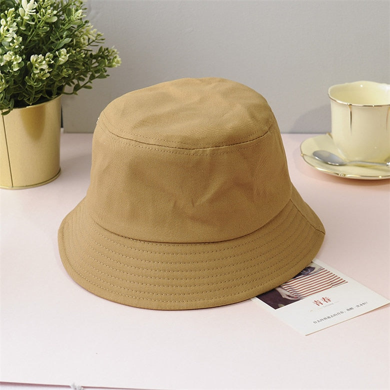 Prodotti New Unisex Cotton Bucket Hats Donna Summer Sunscreen Panama Hat Men Pure Color Sunbonnet Fedora Outdoor Fisherman Hat Beach Cap