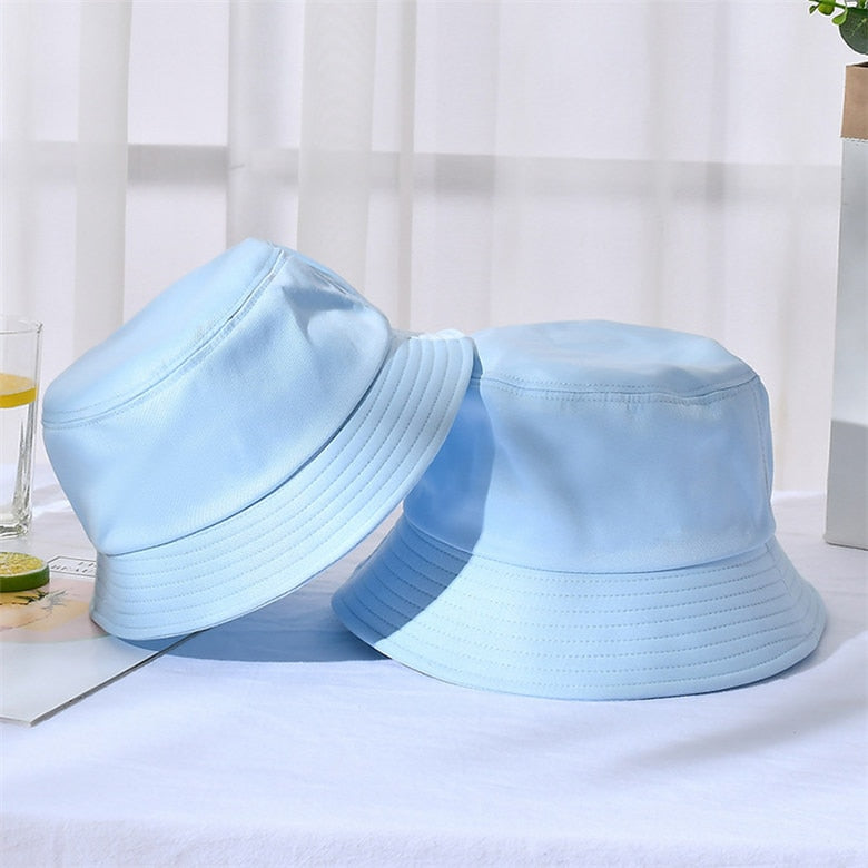 Prodotti New Unisex Cotton Bucket Hats Donna Summer Sunscreen Panama Hat Men Pure Color Sunbonnet Fedora Outdoor Fisherman Hat Beach Cap