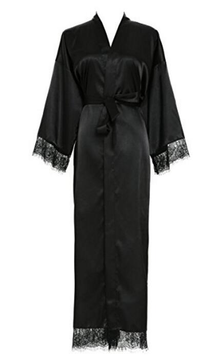 Prodotti Estate Rappezzatura Del Merletto Rappezzatura Del Kimono Robe Sexy Degli Indumenti Da Notte Della Biancheria Chemise Delle Donne di Seta Lunga Camicia Da Notte Da Sposa Abiti da damigella d'onore