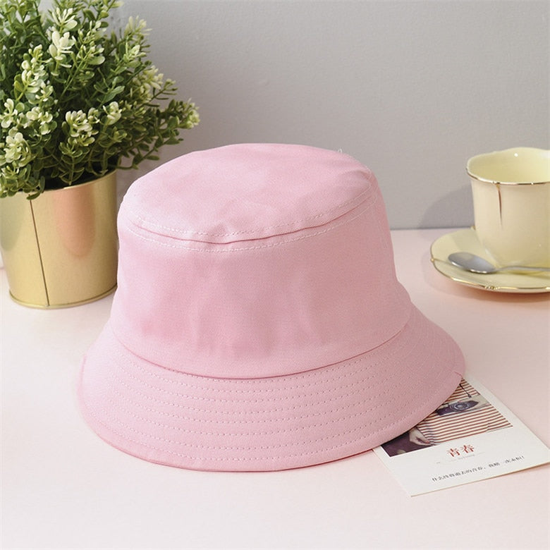 Prodotti New Unisex Cotton Bucket Hats Donna Summer Sunscreen Panama Hat Men Pure Color Sunbonnet Fedora Outdoor Fisherman Hat Beach Cap