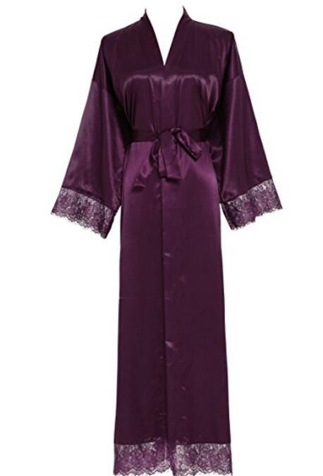 Prodotti Estate Rappezzatura Del Merletto Rappezzatura Del Kimono Robe Sexy Degli Indumenti Da Notte Della Biancheria Chemise Delle Donne di Seta Lunga Camicia Da Notte Da Sposa Abiti da damigella d'onore