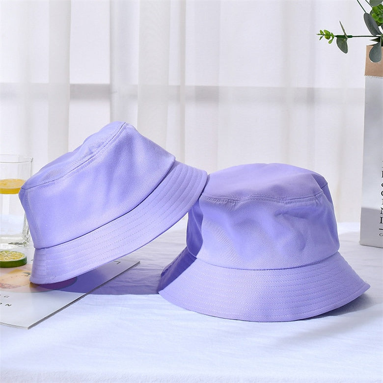 Prodotti New Unisex Cotton Bucket Hats Donna Summer Sunscreen Panama Hat Men Pure Color Sunbonnet Fedora Outdoor Fisherman Hat Beach Cap