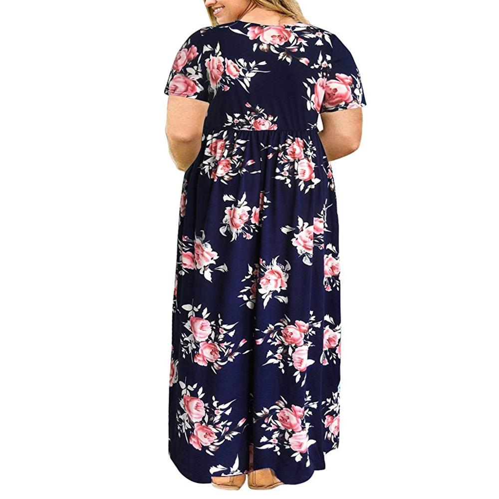 Abito di grandi dimensioni Abito estivo da donna di grandi dimensioni Stampa a maniche corte Abito lungo resistente all'usura Plus Size Fat MM Abbigliamento donna Abito lungo