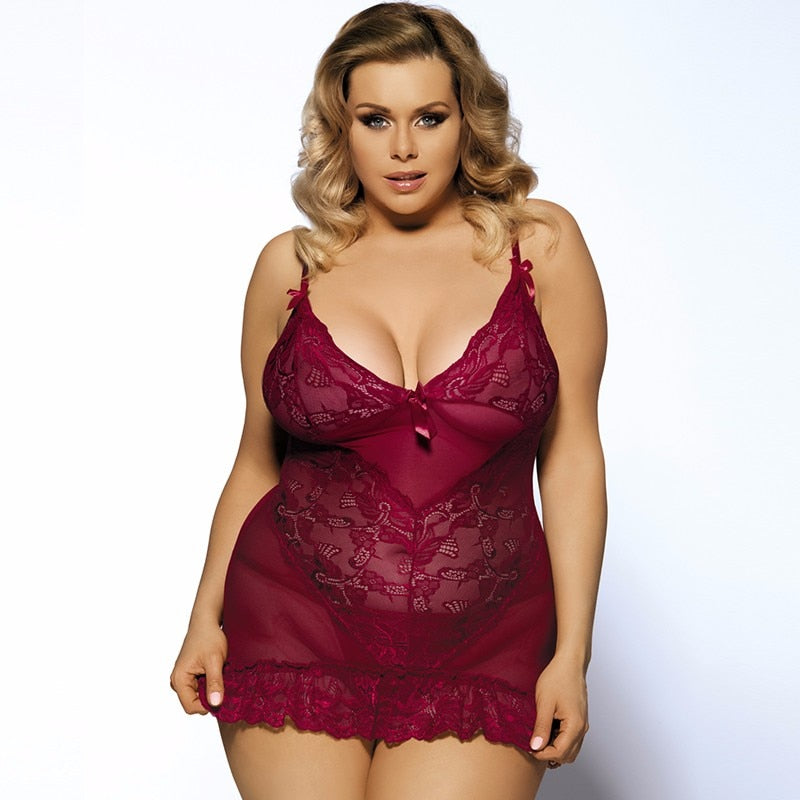 Prodotti Comeonlover Babydoll Bielizna Erotyczna Plus Size Lingerie See Through Erotic Sleepwear Pizzo Porn Nuisette Sex Nightwear RI70218