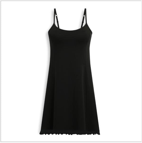 Prodotti Sling Nightdress Summer New Modal Ladies Sexy Nightwear Lingerie Sleepdress Donna Camicia da notte nera / bianca