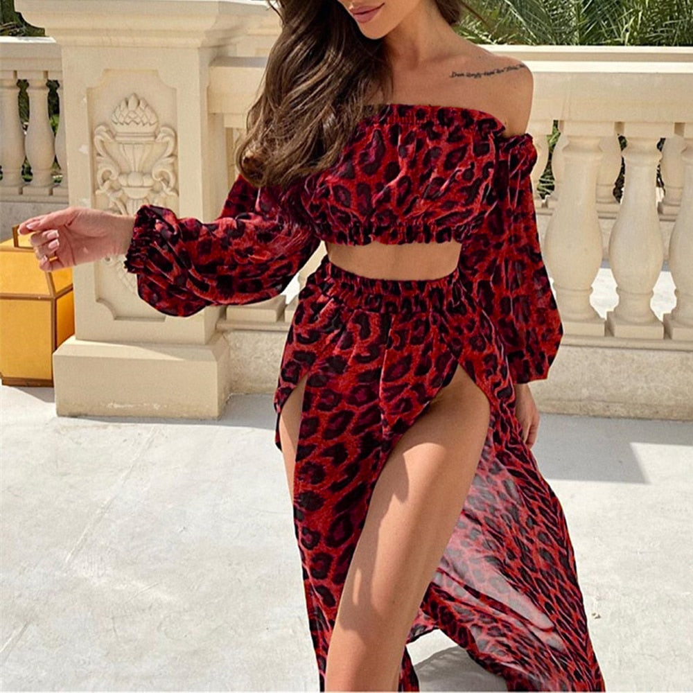 Prodotti Summer Beach Dress Women Casual Cover Up Costume da bagno Abito a due pezzi Robe Bikini Abiti Chiffon Leopard Cover-up 2021 Beach Dress