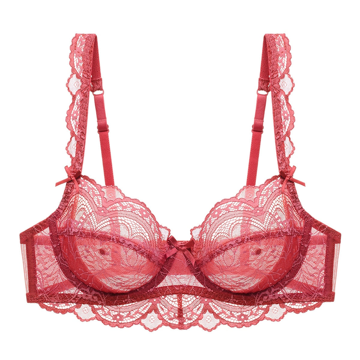 Prodotti Reggiseno sexy in pizzo Taglie forti Sfoderato con ferretto Cinghie con volant Reggiseno da donna per l'estate E Cup