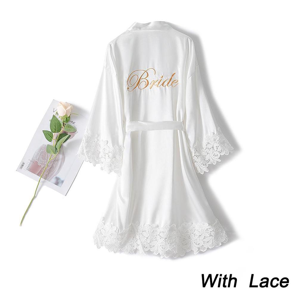 Prodotti Summer Lace Sleepwear Brideamp; Damigella d'onore Abito da sposa Abito solido Ricamo Kimono Accappatoio Donna Casual Home Night Dress ML Xl