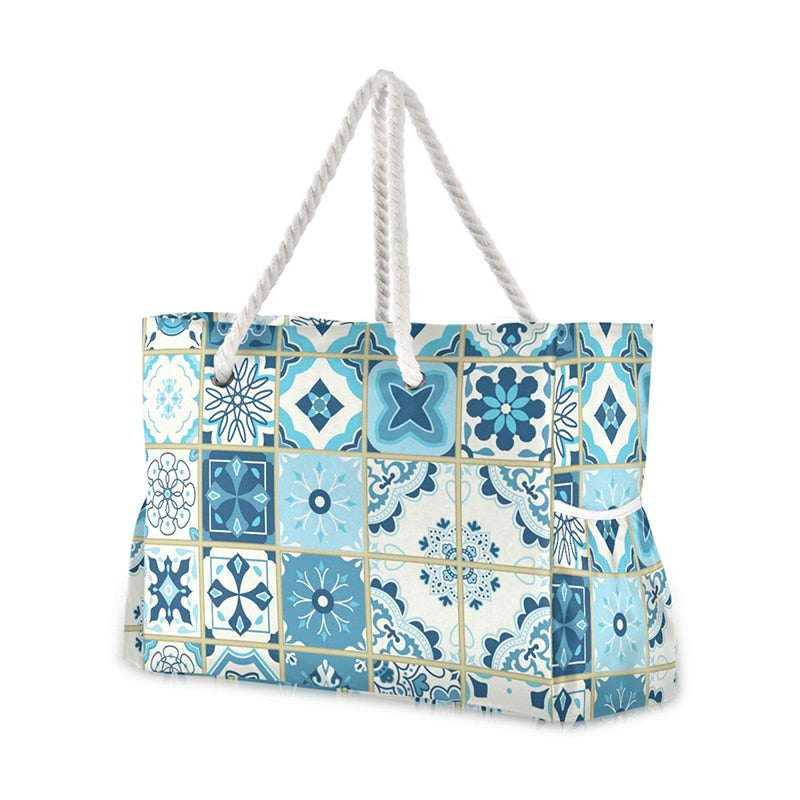 Nuova borsa a tracolla in nylon per borsa tote femminile borsa da spiaggia estiva femminile cuori colorati stampa borsa shopping donna tote casual