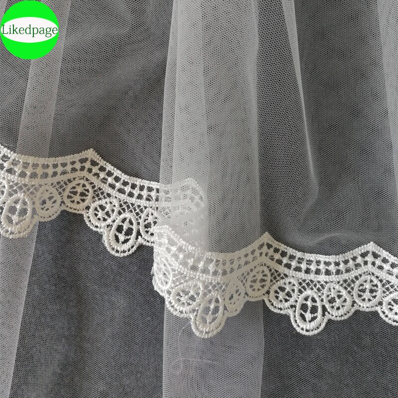 Prodotti Velo da sposa corto Accessori per velo da sposa Due strati Voile semplice Mariage Welon Slubny Bordo in pizzo Velo De Novia Sposa con pettine in metallo