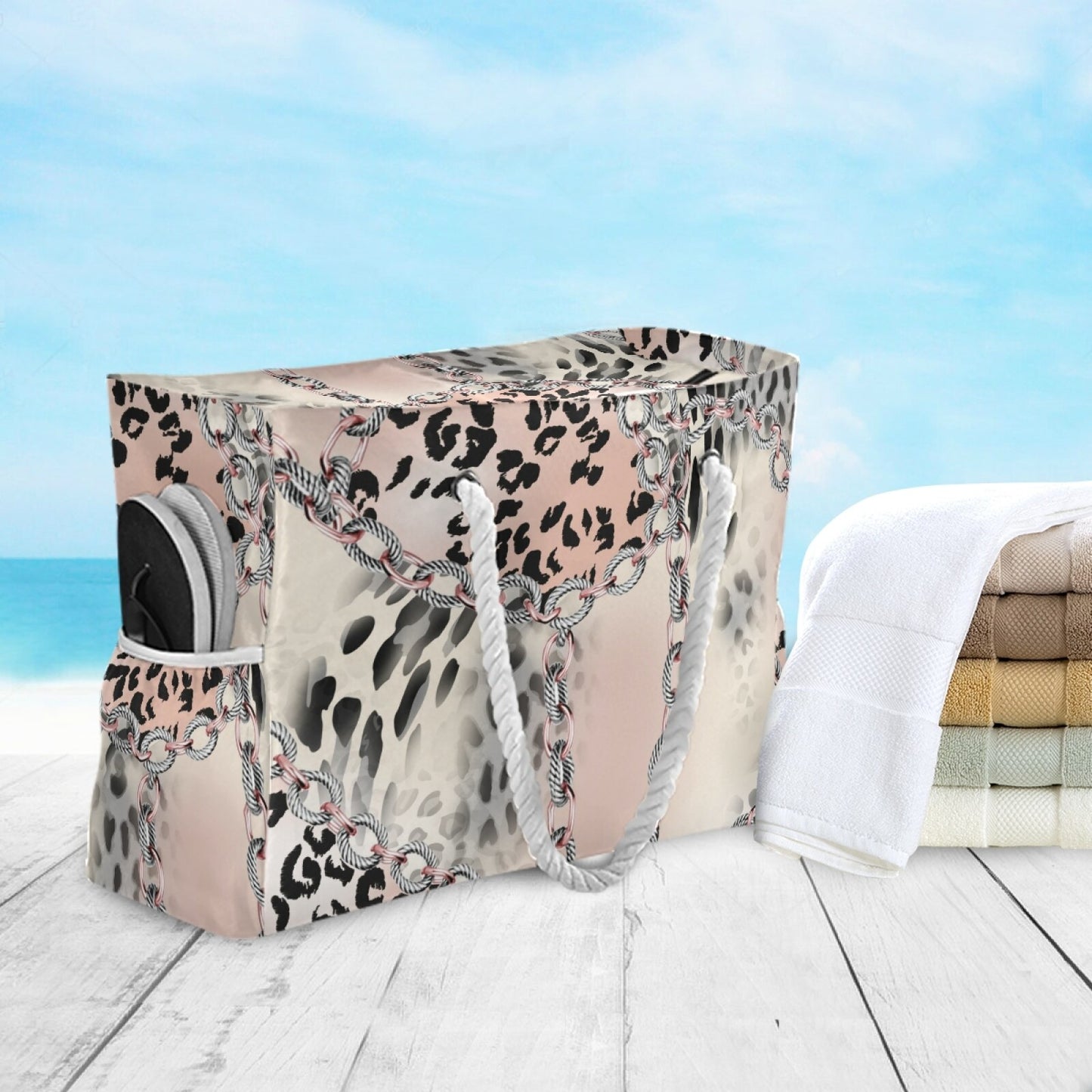 Prodotti Borsa da spiaggia da donna 2021 nuova con stampa leopardata Borsa a tracolla singola Borsa per la spesa leggera e alla moda Borsa da spiaggia