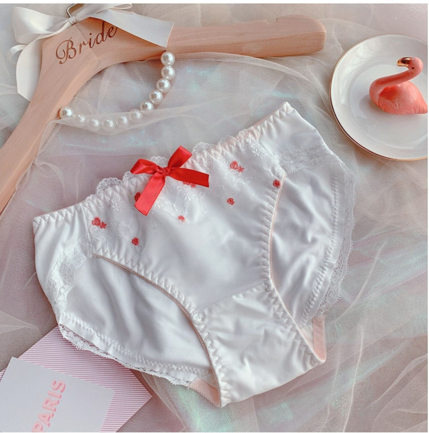 Reggiseno a coppa sottile ricamato per ragazze, comodo, di grandi dimensioni, piccole e fresche da donna con mutandine traspiranti con anello in acciaio