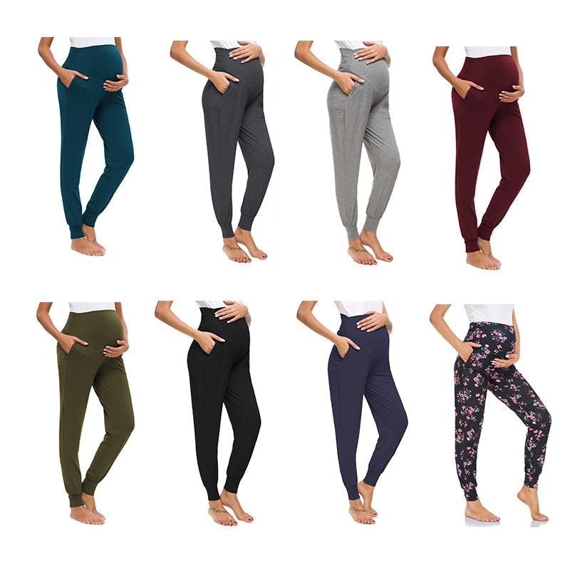 Prodotti Liu & Qu Premaman Pantaloni Casual da Donna Gravidanza Elasticizzati Comodi Pantaloni da Salotto Pantaloni a Vita Alta in Gravidanza con Tasca