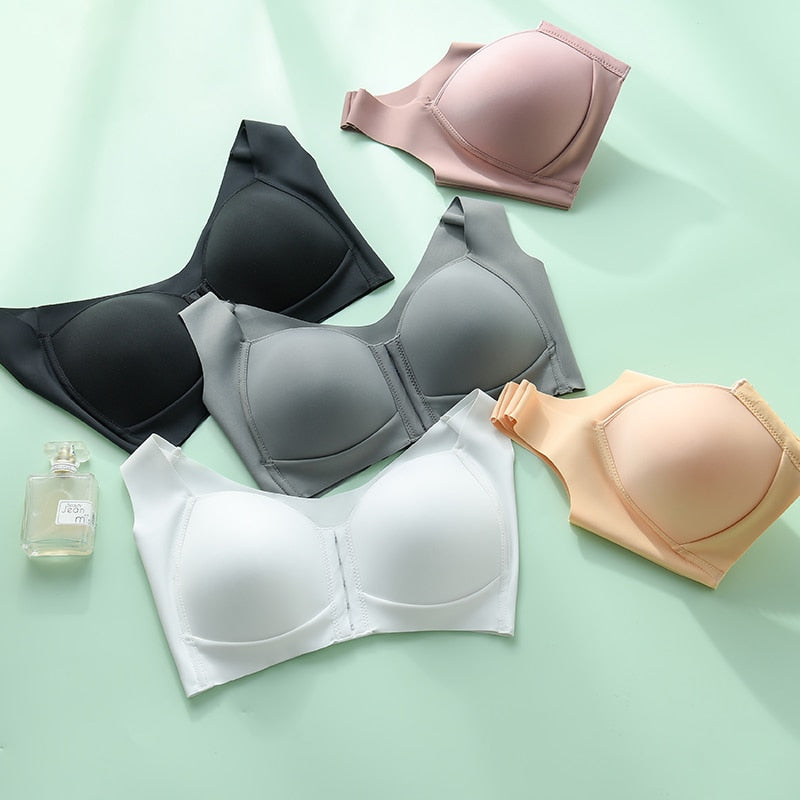 Prodotti Biancheria intima da notte di grandi dimensioni liscia senza tracce con bottoni frontali alla moda Nessuna raccolta di ferretti per evitare cedimenti Reggiseno sportivo canotta