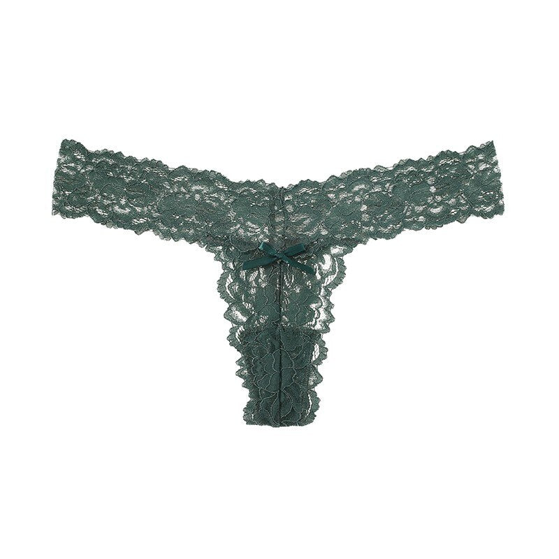 Prodotti CINOON Donna Sexy Lingerie di pizzo Tentazione G-String Perizoma Donna Intimo Mutandine a vita bassa Nuova biancheria intima senza cuciture con fiocco solido