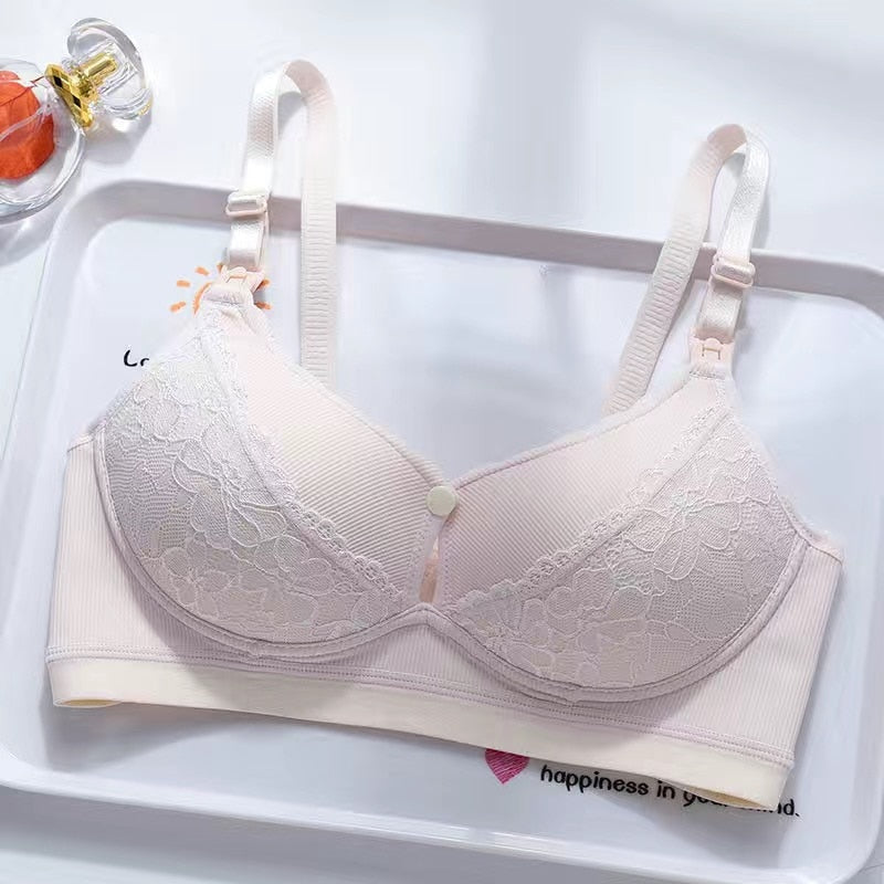 Reggiseno per allattamento in pizzo Reggiseno per allattamento al seno traspirante Intimo Abiti per gravidanza per donne incinte Reggiseno per allattamento maternità senza ferretto