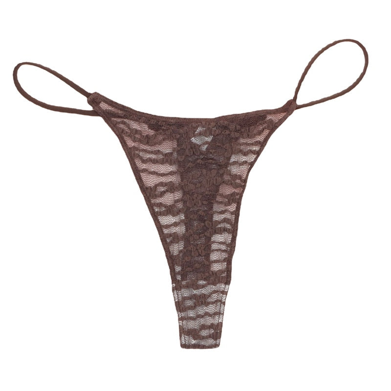 Prodotti CINOON Perizoma sexy da donna perizoma Lingerie Nuova biancheria intima cava a vita bassa Mutandine con t-back in pizzo tinta unita Slip sportivi estivi