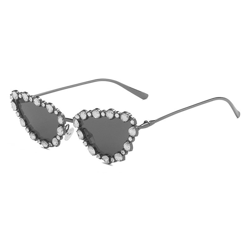 Prodotti SHAUNA Luxury Crystal Women Cat Eye Occhiali da sole Trending Men Metal Frame Occhiali da sole Gradient Mirror Shades UV400