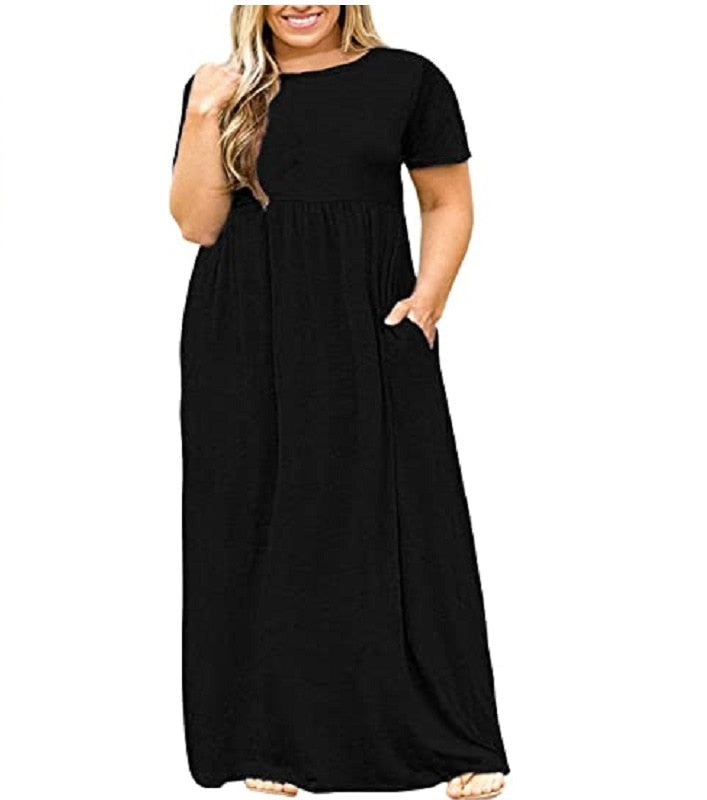 Abito di grandi dimensioni Abito estivo da donna di grandi dimensioni Stampa a maniche corte Abito lungo resistente all'usura Plus Size Fat MM Abbigliamento donna Abito lungo