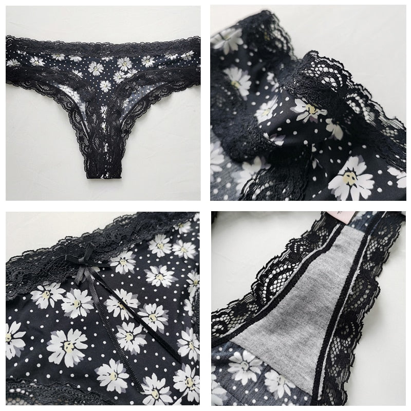 CINOON Mutandine di pizzo sexy da donna Lingerie di seta di ghiaccio calda europea e americana Ladies G-String Perizoma Sollevamento intimo intimo