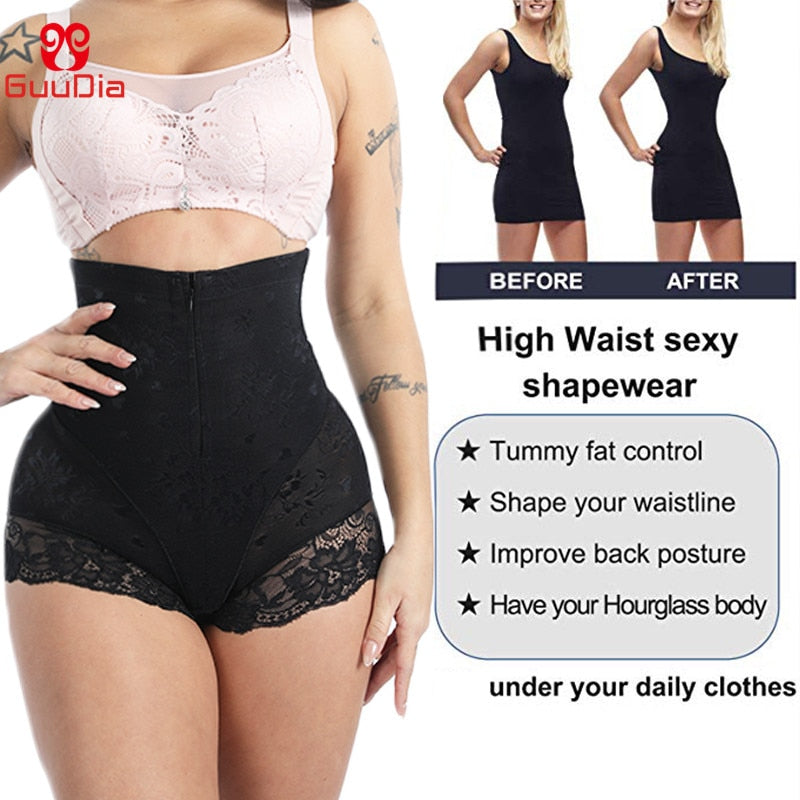 Prodotti GUUDIA Shaper Mutandine Sexy Shapers in pizzo Body Shaper con cerniera Mutandine a doppio controllo Donne Shapewear Sexy Lace Waist Trainer