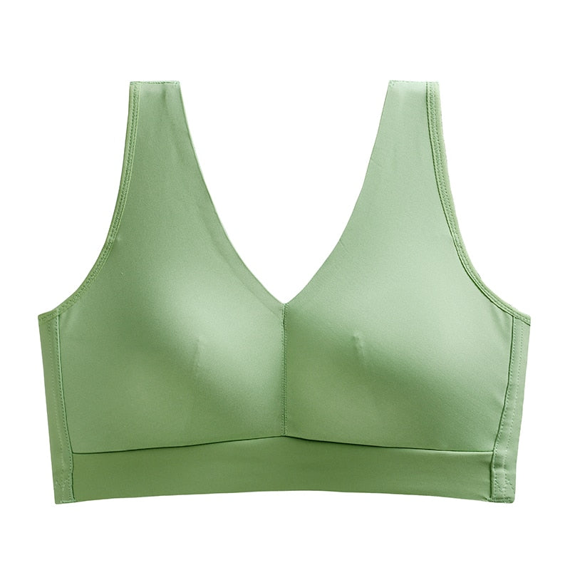 Prodotti Intimo sportivo da donna casual yoga Traceless taglia larga modello sottile coppa piena Senza ferretto Reggiseno sexy regolabile