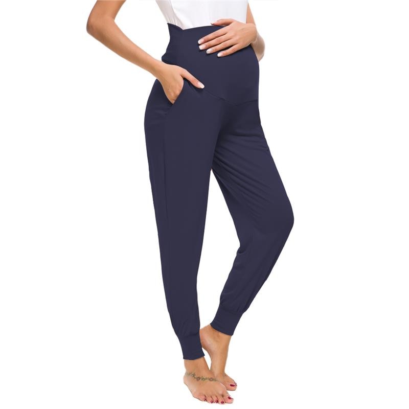 Prodotti Liu & Qu Premaman Pantaloni Casual da Donna Gravidanza Elasticizzati Comodi Pantaloni da Salotto Pantaloni a Vita Alta in Gravidanza con Tasca