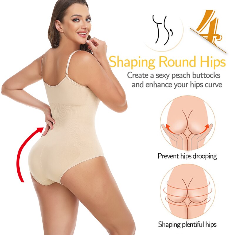 Prodotti Sexy Shapewear Body Donna Spaghetti Strap Underwear Dimagrante Vita Trainer Tummy Control Top Con apertura sul cavallo Slip Body Shaper