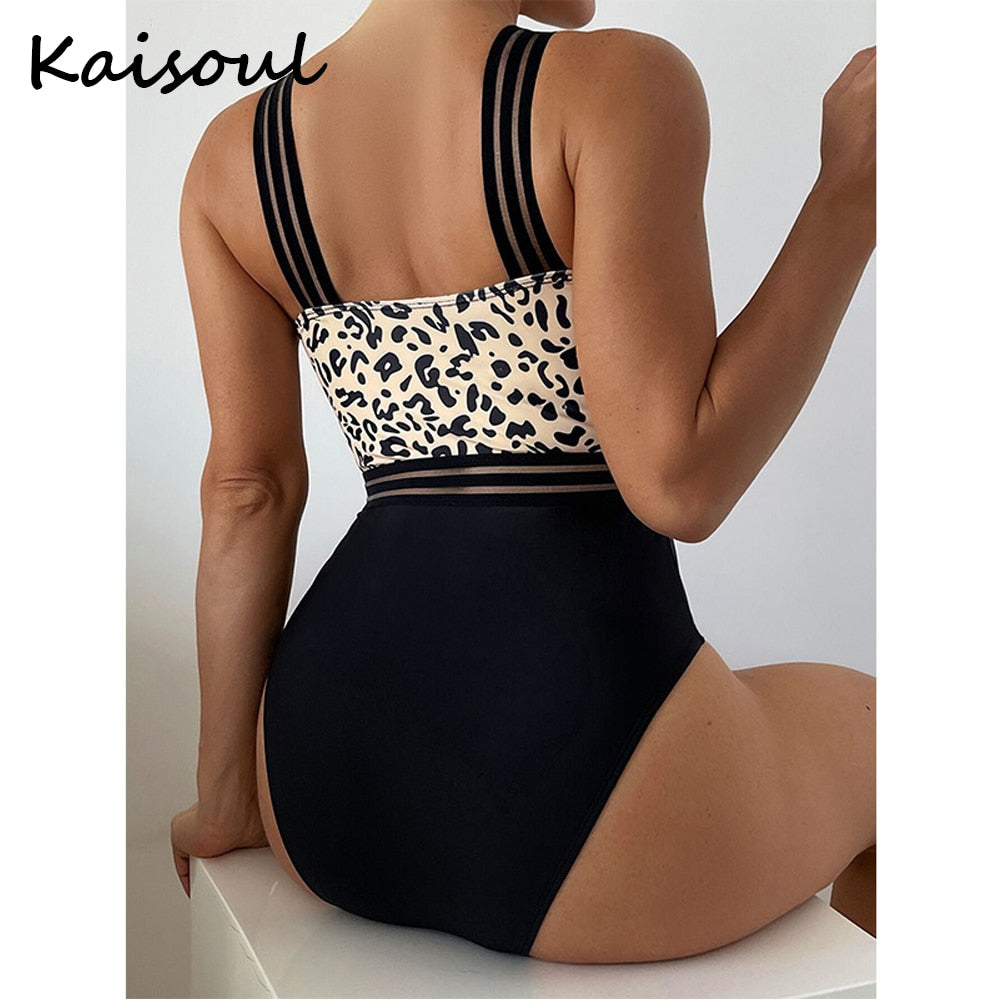 Prodotti Costumi da bagno Donna 2023 Front Cross Costume da bagno intero Stampa leopardata Costume da bagno femminile Push Up Monokini Costume da bagno sexy 2XL