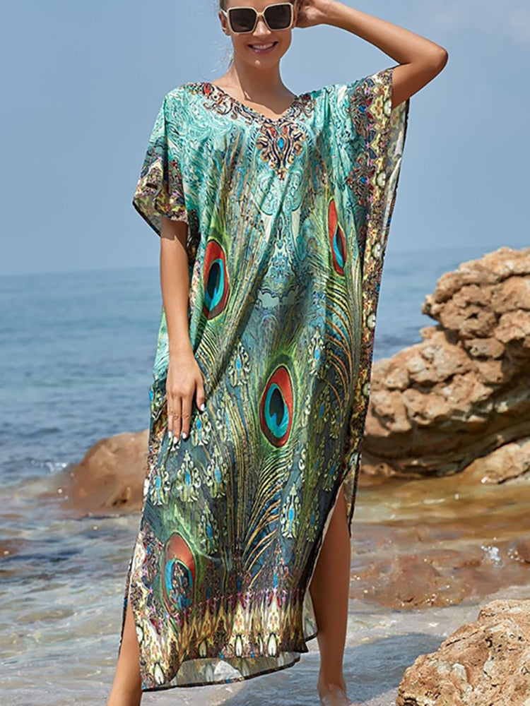 Prodotti Easy Dry Beach Cover Up Robe Plage Vestido Playa Beach Pareo Costume da bagno Cover Up Beachwear 2023 Costume da bagno Donna Maxi vestito