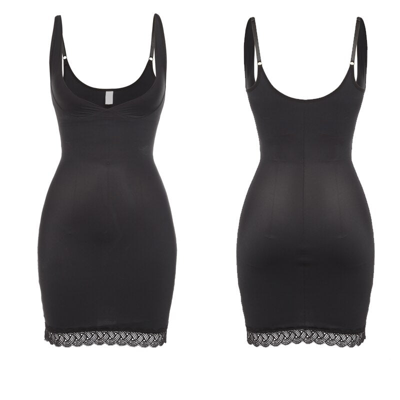 Prodotti Il controllo della pancia scivola Shapewear per le donne sotto i vestiti Completo snellente Body Shaper Body in pizzo senza cuciture Bodycon Dress Underwear