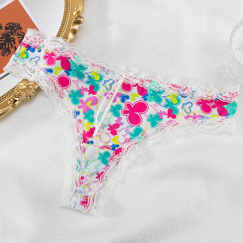 CINOON Mutandine di pizzo sexy da donna Lingerie di seta di ghiaccio calda europea e americana Ladies G-String Perizoma Sollevamento intimo intimo