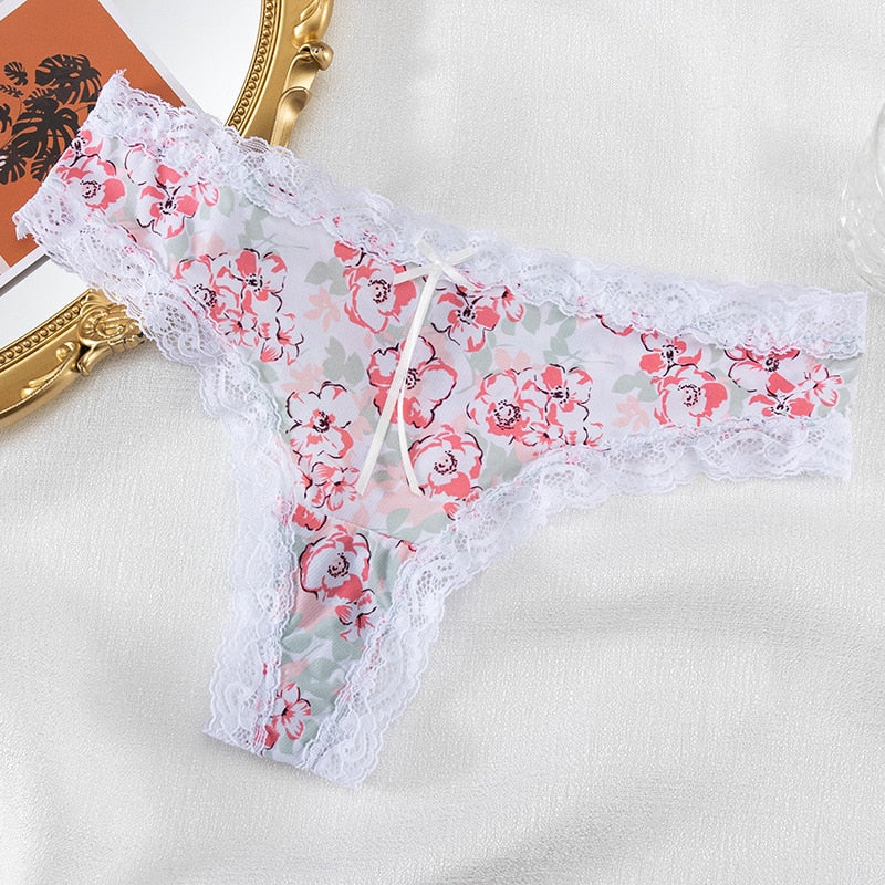 CINOON Mutandine di pizzo sexy da donna Lingerie di seta di ghiaccio calda europea e americana Ladies G-String Perizoma Sollevamento intimo intimo